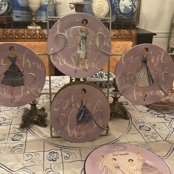 Rosanna “Purple Dessert Plates” New - Picture 1 of 8